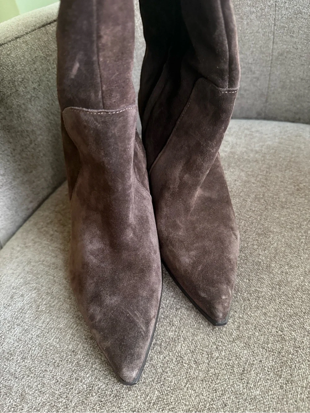 Vince Camuto Dark Brown Suede Over-the-Knee Pointed Toe Boots 11W
